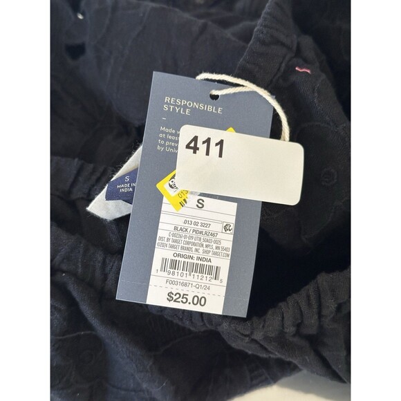 NWT Universal Thread Black Linen Blend Cutout Blouse Size S - Picture 4 of 4